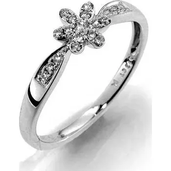 Prsten Zásnubní GEMS elegantní prsten s diamanty Myron, bílé zlato 386-1216 (3861216)