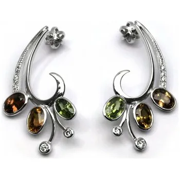 Prsten Diamantové náušnice s pravými zirkony ze Srí Lanky 585/3,94 gr J-20731-11 (J-20731-11)