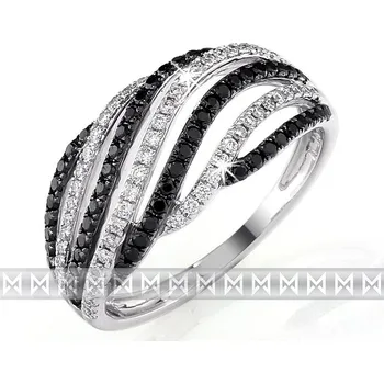 Prsten Luxusní diamantový zlatý prsten s černými a čirými diamanty vel.54 NOVINKA 2013 (3861477-0-54-97)
