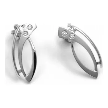 Náušnice Luxusní náušnice s přírodními diamanty na šroubek 585/1,71 gr J-21588-12 (J-21588-12)