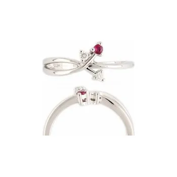 Prsten Klenoty Budín Prsten s diamantem, bílé zlato briliant, červený rubín 3861049 (Klenoty Budín Prsten s diamantem, bílé zlato briliant, červený rubín 3861049)