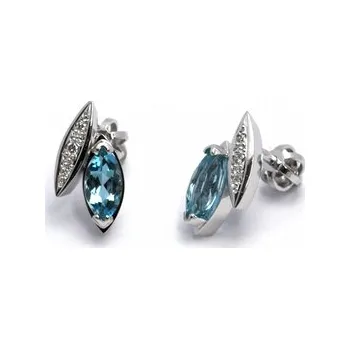 Prsten Diamantové náušnice s brazilskými akvamaríny a diamanty 585/2,31 gr J-21415-12 (J-21415-12)