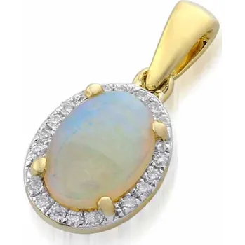 Prsten Přívěsk s diamantem, žluté zlato briliant, opál 3820557-0-0-89 (3820557-0-0-89)