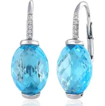 Náušnice Diamantové náušnice s přírodními diamanty a modrými topazy (velké) blue topaz (3880442-0-0-93)