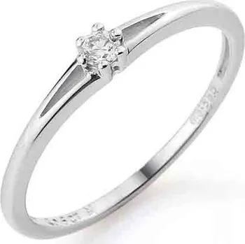 Prsten Zásnubní prsten s diamantem, bílé zlato brilianty 585/1,25gr 3860065 (3860065-0-51-99)