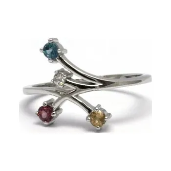 Prsten Diamantový prsten se čtyřmi přírodními kameny 585/2,01 gr J-19898-11 (J-19898-11)