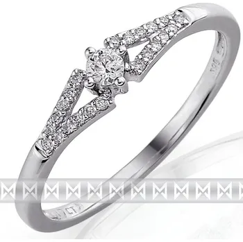 Prsten Luxusní zásnubní zlatý diamantový prsten posetý pravými brilianty (bílé) 3861303 (3861303-0-59-99)