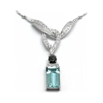 Prsten Diamantový náhrdelník s brazilským akvamarínem 585/4,92 gr J-20894-12 (J-20894-12)