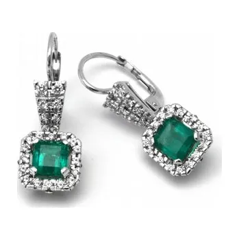 Prsten Luxusní náušnice s přírodními zelenými smaragdy 585/4,32 gr J-20281-11 (J-20281-11)