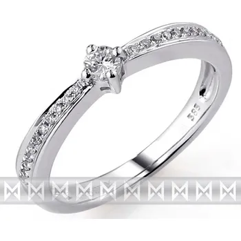 Prsten Zásnubní prsten s diamantem, bílé zlato brilianty 3860436-0-51-99 585/2,3gr (3860436-0-51-99)