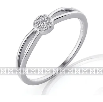 Prsten Luxusní zásnubní diamantový prsten z bílého zlata 10/0,05 ct 585/1,55 gr (3861306)
