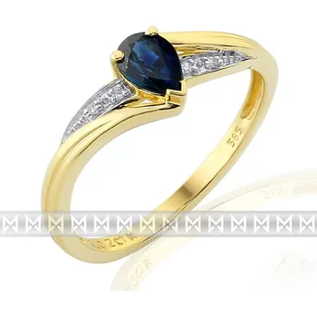 Prsten Klenoty Budín Luxusní diamantový zásnubní prsten s modrým safírem 3811949 (Klenoty Budín Luxusní diamantový zásnubní prsten s modrým safírem 3811949)