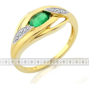 Prsten Klenoty Budín Prsten s diamantem, žluté zlato briliant, smaragd (emerald) a diamanty 3811913 (Klenoty Budín Prsten s diamantem, žluté zlato briliant, smaragd (emerald) a diamanty 3811913)