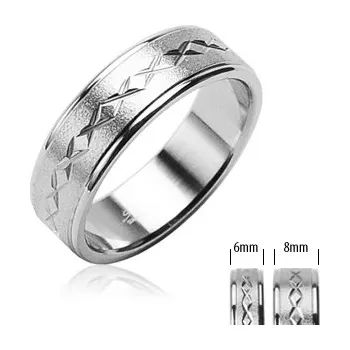 Prsten Snubní prsteny z chirurgické oceli R-H0804