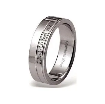 Prsten Luxusní ocelový prsten rytina I feel-U-feel me (Luxusní ocelový prsten rytina I feel-U-feel me)