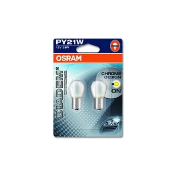 Povinná bezpečnostní výbava OSRAM 12V PY21W (BAU15S) 12V diadem chrome (2ks) oranžová Duo-blister (OS7507DC-02B)