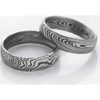 Prsten Snubní prsteny kovaná nerezová ocel damasteel DA-1001 (Snubní prsteny kovaná nerezová ocel damasteel DA-1001)