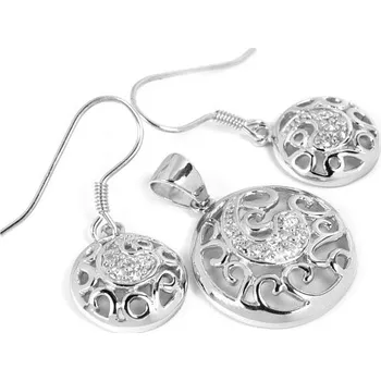 Souprava šperků Moderní stříbrný set šperků se zirkony JSET626