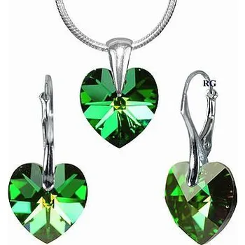 Souprava šperků Stříbrná souprava vyrobena s CRYSTALLIZED™ – 14x14mm souprava SRDCE LSW070S