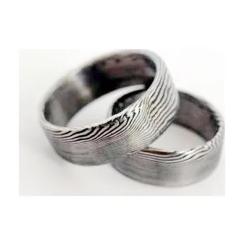 Prsten Snubní prsteny kovaná nerezová ocel damasteel DA-1008 (Snubní prsteny kovaná nerezová ocel damasteel DA-1008)