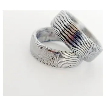 Prsten Snubní prsteny kovaná nerezová ocel damasteel DA-1003 (Snubní prsteny kovaná nerezová ocel damasteel DA-1003)