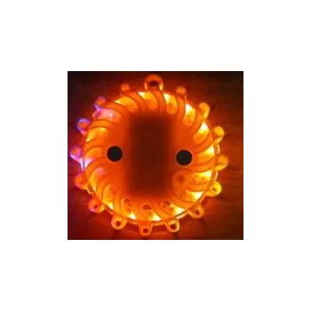 Maják LED výstražné světlo 16LED na 2x baterii AA, oranžové (wl-h01oraAA)