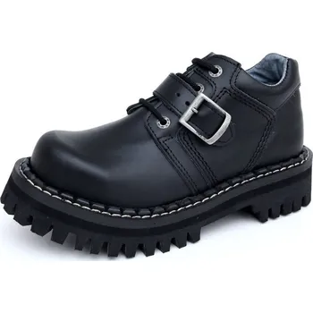 Pánská zimní obuv boty kožené unisex - Black Monster 1P - KMM - Black-1P-032 - 36