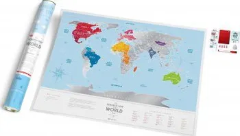 Plakát Travel Map Stírací mapa světa „SILVER“ 80 x 60 cm