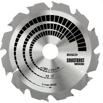 Pilový kotouč Bosch Pilový kotouč Construct Wood 190 x 30 x 2,6 mm, 12 2608640633 