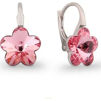 Náušnice Stříbrné náušnice Flowers Rose (Dámské stříbrné náušnice)