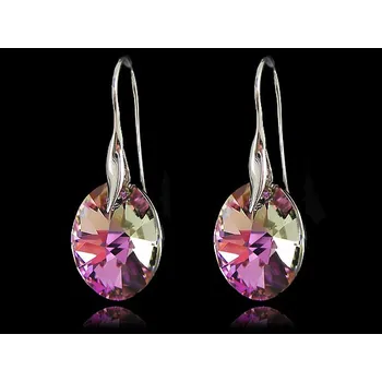 Náušnice Stříbrné náušnice Oval Vitrail Light (Dámské stříbrné náušnice)