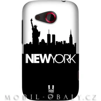 Pouzdro na mobilní telefon HEAD CASE pouzdro na mobil HTC desire C kresba New York (obal, kryt na mobil HTC desire C vzor New York černo-bílý odstín)