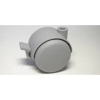 Nábytkové kolečko, čep typu BA, celoplastové, průměr 50, šedé, brzda