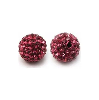 Dětské navlékací korálky Korálek shamballa tm.růžový 10mm (1ks)