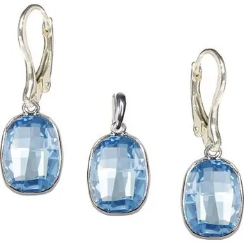 Souprava šperků Souprava Graphic Aquamarine (Dámská stříbrná souprava šperků)