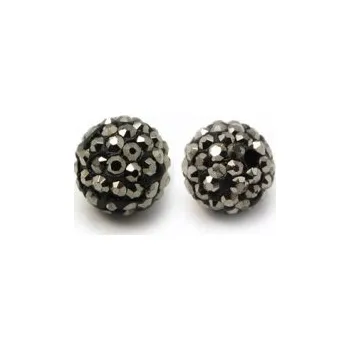 Dětské navlékací korálky Korálek shamballa hematit 10mm (1ks)