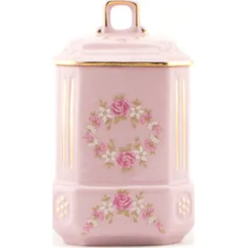 Kořenka 11 cm, růžový porcelán, kytičky, Leander