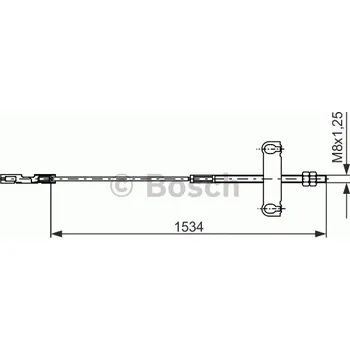 Lanko parkovací brzdy BOSCH (BO 1987482195) FORD, tažné lanko parkovací brzdy