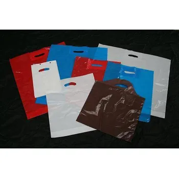 Dárková taška LDPE Taška 38x45+5cm s průhmatem Bíla (10 ks)