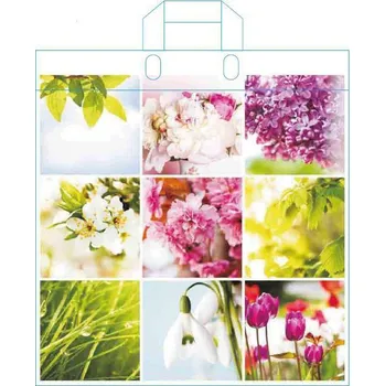 Dárková taška LDPE Taška 44x47+4 foto Květy (10 ks)