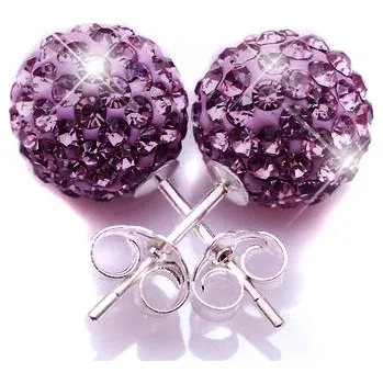 Náušnice Krásné náušnice s kamínky - fialové