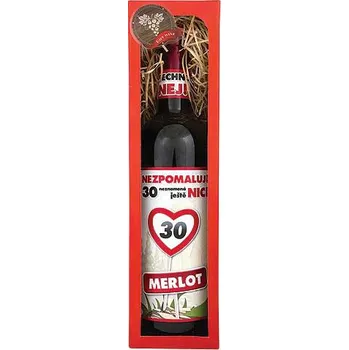 Dárkové víno - Vše nejlepší 30 Merlot 0,75