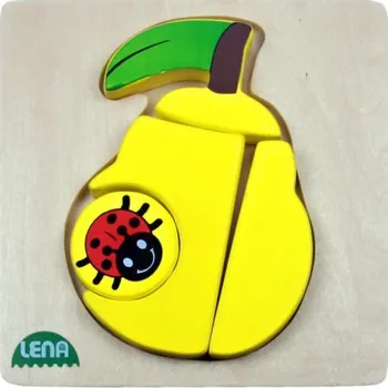 puzzle pro nejmenší Lena 32136 - Dřevěné puzzle Hruška