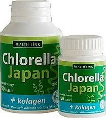 Přírodní produkt Health Link Chlorella Japan + kolagen 250 tablet