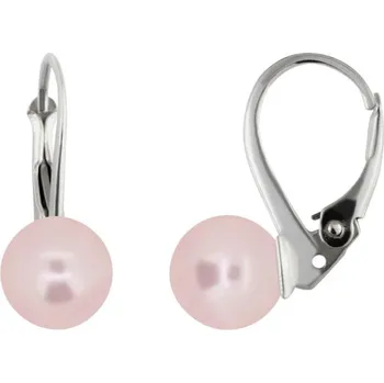 Náušnice Lafira stříbrné náušnice perly růžové 1014