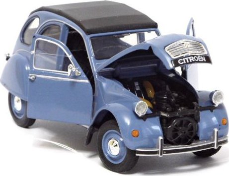 Welly Citroen 2CV Charleston 1:24, Modello In Metallo Con Parti In Plastica, Porte Apribili, Marrone/rosso/nero, 17 Cm