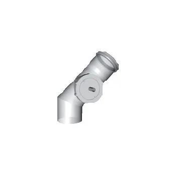 Kouřovod ALMEVA - STARR revizní koleno 45° (pravé), průměr 110 mm, černé PBRR41