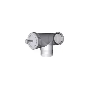 Kouřovod ALMEVA - STARR revizní T-kus s měřícím otvorem (redukovaný), průměr 60/80 mm PBKT01
