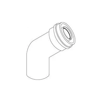 Kouřovod ALMEVA - AL2 koleno 45° průměr 60/100 mm ALBL45