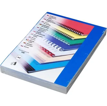 Vazač karton kroužková vazba zadní A4 CHROMO modrá lesklá 250g/m2, 1list